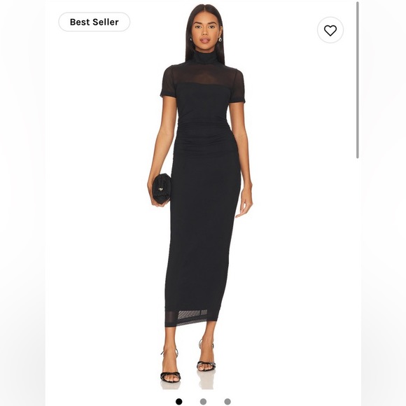 Amanda Uprichard - Dominique Midi Dress in Black - size small - Picture 1 of 6